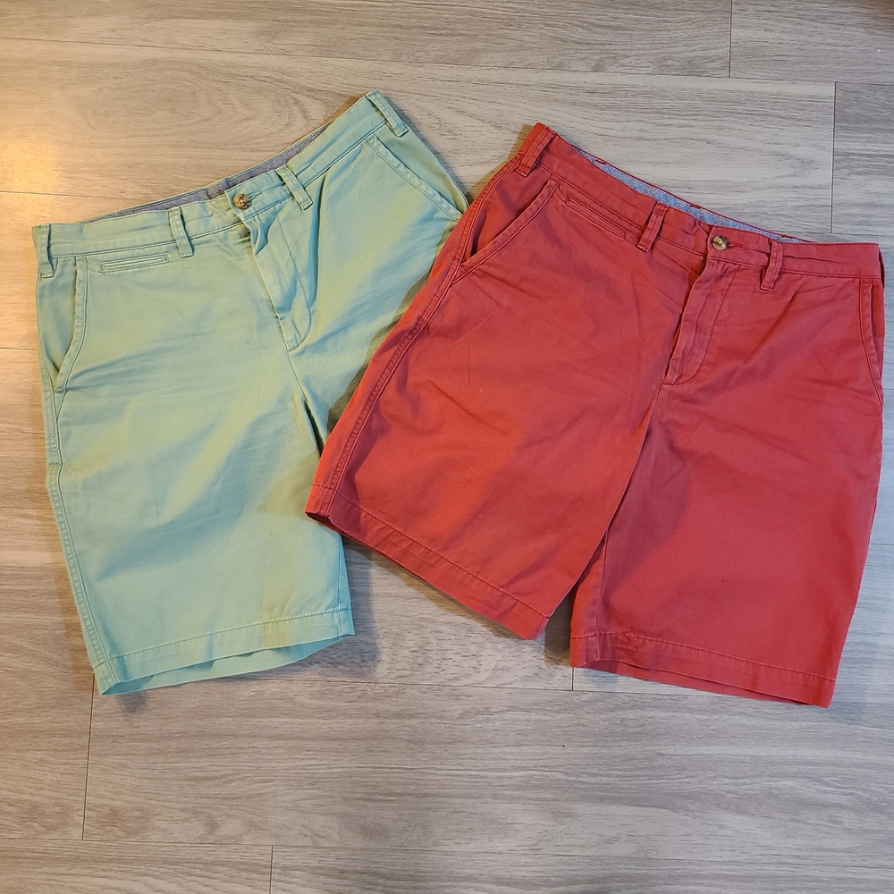 *2 PAIR* Polo Ralph Lauren Relaxed Fit Chino Shorts Size 33x10 Mint And Coral